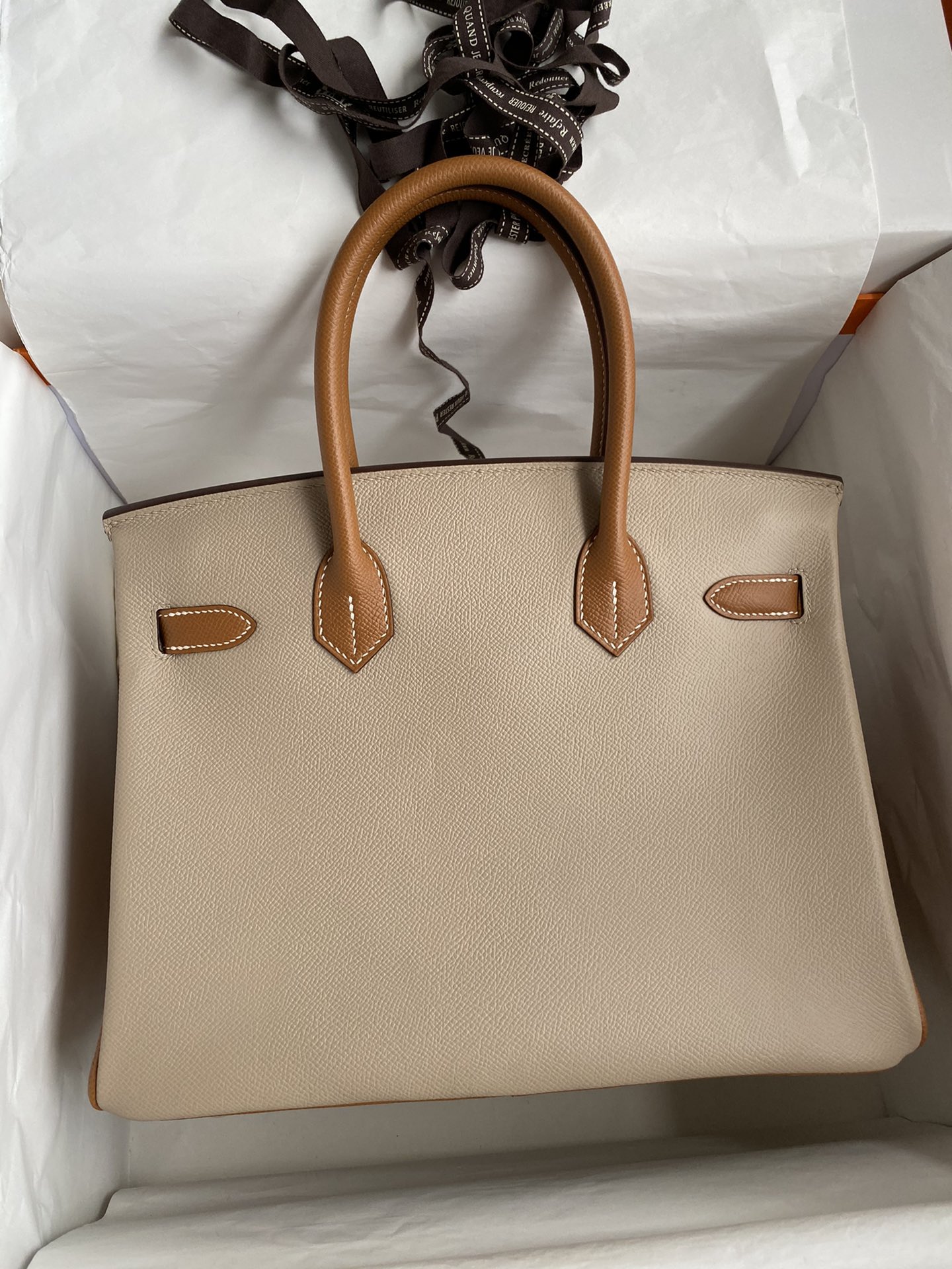 Hermes Birkin 30CM Epsom Leather Handbag Trench Brown